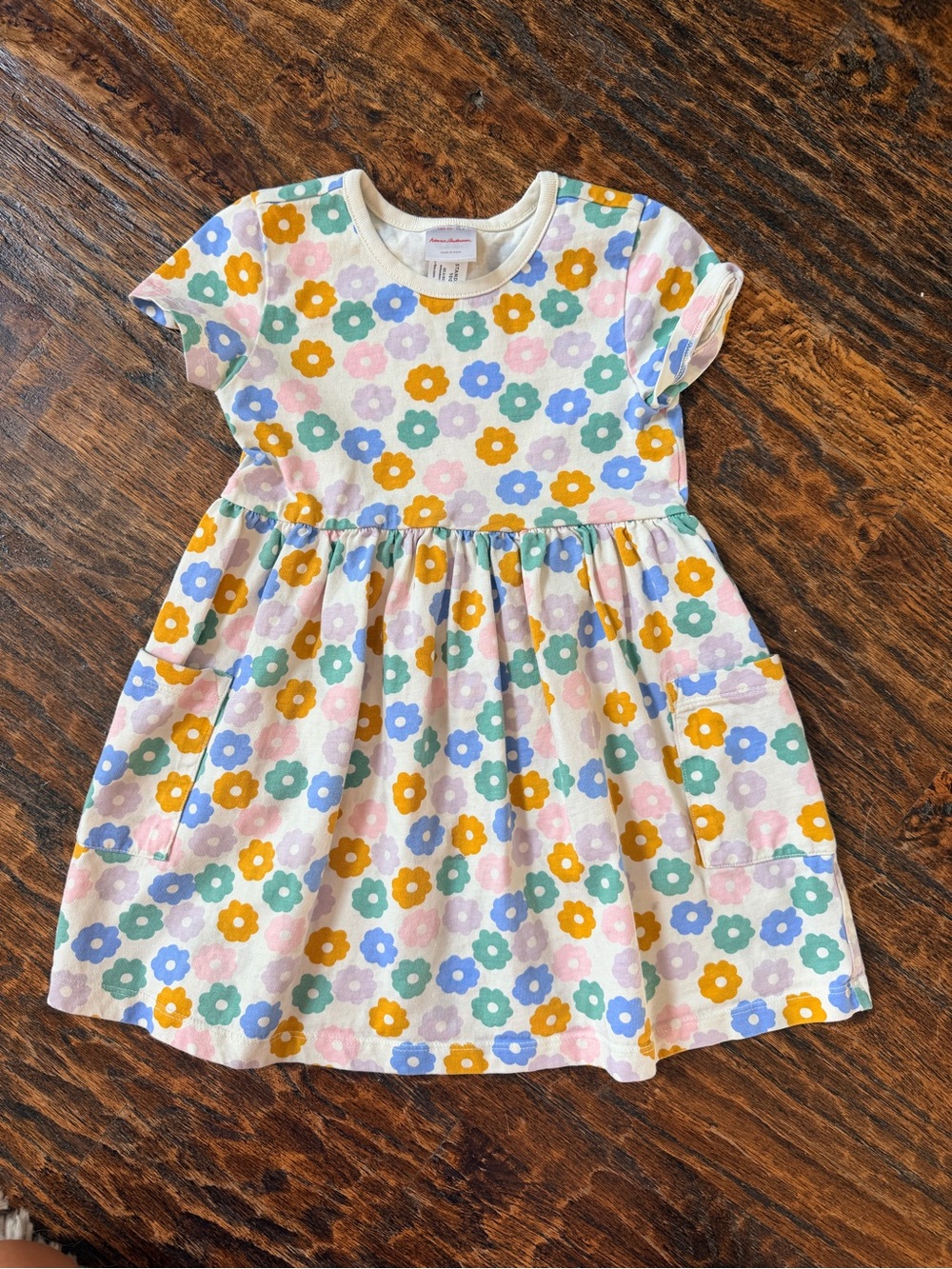 Hanna Andersson Pastel Floral Pocket Dress - Blue, Yellow, Pink, Green